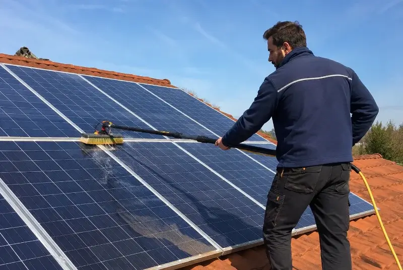 Nettoyage et entretien de panneaux solaires à la Romagne